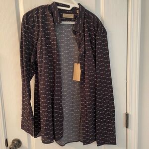 Men's Navy Blue Burberry Dress Shirt